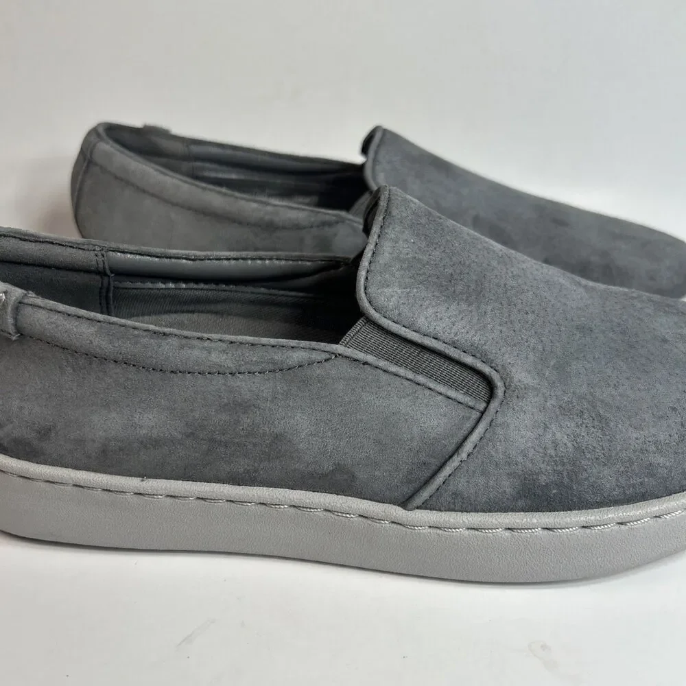 Vionic Women's Sneakers Size 8 Avery Pro Suede Slip On Vio Grip  Leather Gray